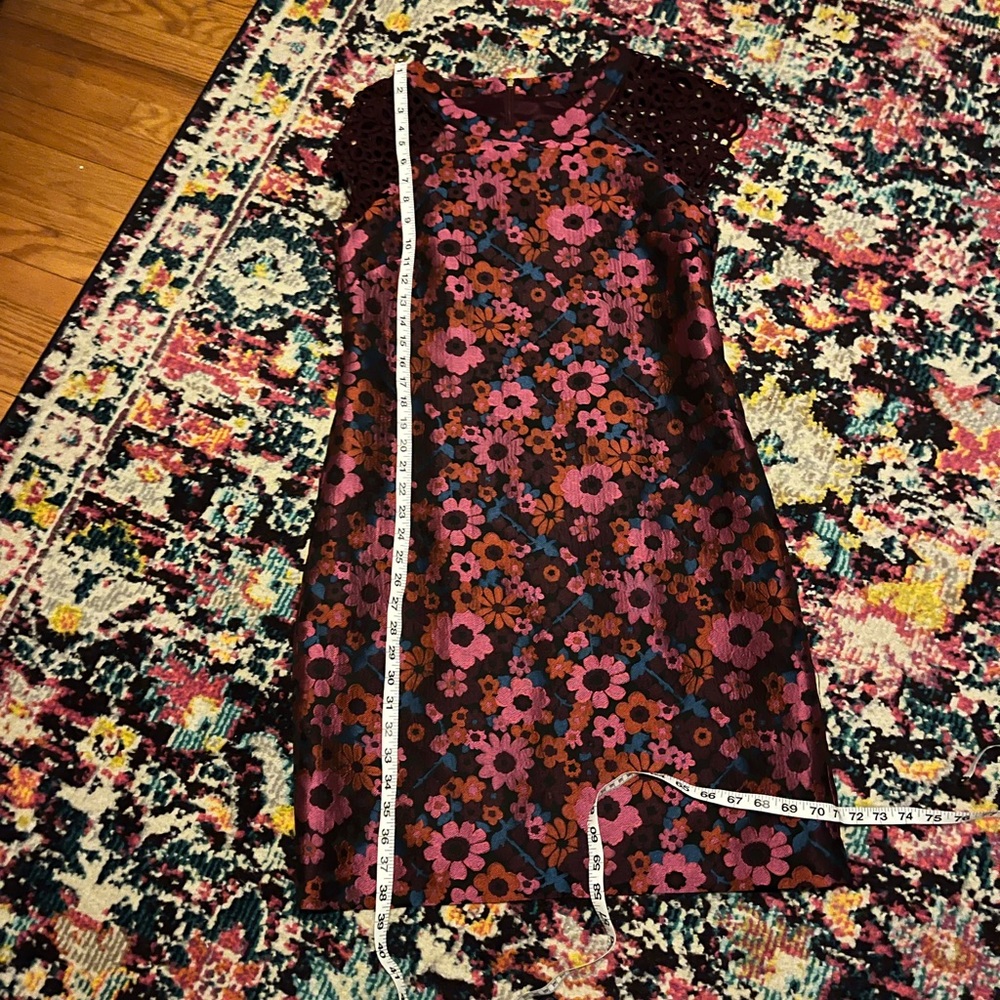 Trina Turk Davis Dress Burgundy Floral Print - Picture 12 of 12